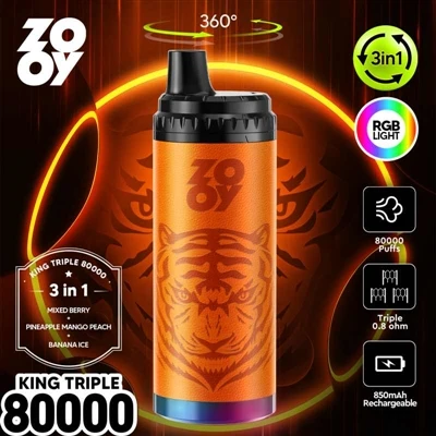 ZOOY KING 3-in-1 80000 Puff Disposable E-cigareta: Postavljanje novog industr...