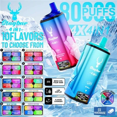 Stag Bar 4in1 80000 puffs: izbor nove ere za jednokratne e-cigarete s visokim...